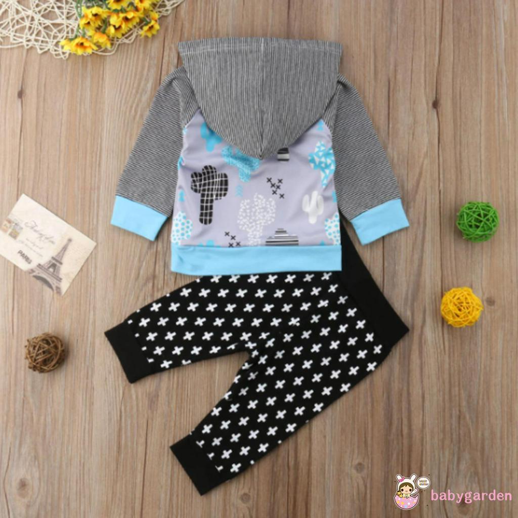 Áo Khoác Có Nón Và Quần Legging Họa Tiết Cây Xương Rồng Cho Bé Trai Từ 0-3 Tuổi