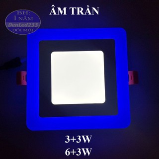 Đèn mâm Led âm trần vuông 6W-9W xanh dương. GIÁ TỐT