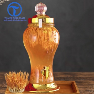 Bình ngâm rượu sâm thủy tinh Phú Hoà 3 lít có van và không van