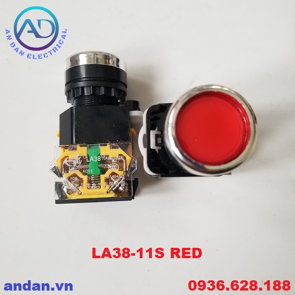 Nút nhấn ấn đề không đèn phi 22mm LA38, Nhấn nhả LA38-11, nhấn giữ LA38-11S