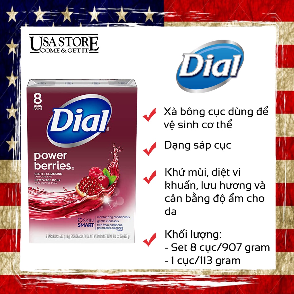 Xà bông cục Dial Berries  113 gram