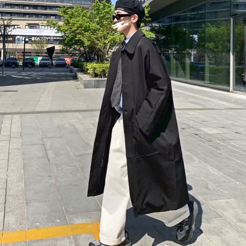 Áo khoác vest dáng dài màu trơn thoải mái phong cách mùa thu thanh lịch dành cho nam
