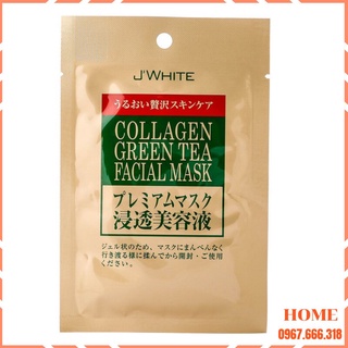 Mặt Nạ Đắp mặt tinh chất Collagen trà xanh JWhite Nhật Bản hộp 8 miếng