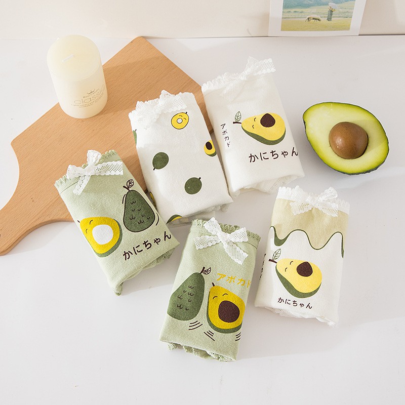 Quần Lót Nữ Cotton LYMIA Co Dãn 4 Chiều Hình Quả Bơ Cute Có Size