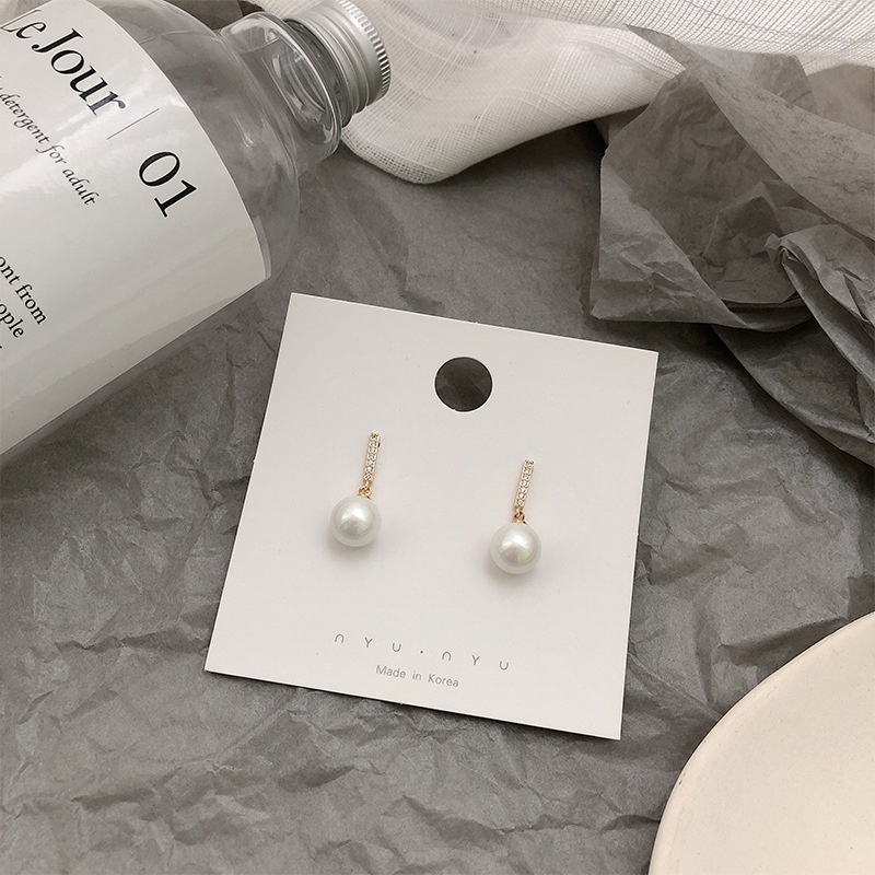 Bông tai bạc S925 đính đá/ ngọc trai giả thời trang Hàn Quốc cho nữ