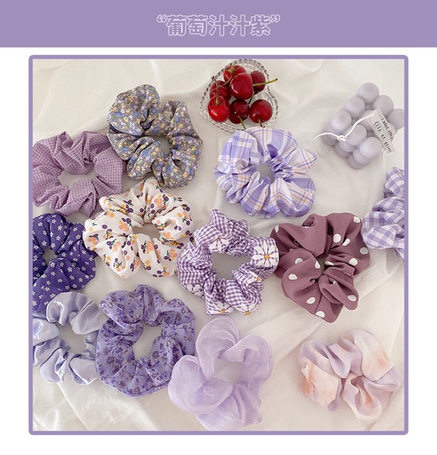 Cột tóc vải Scrunchies nhiều họa tiết