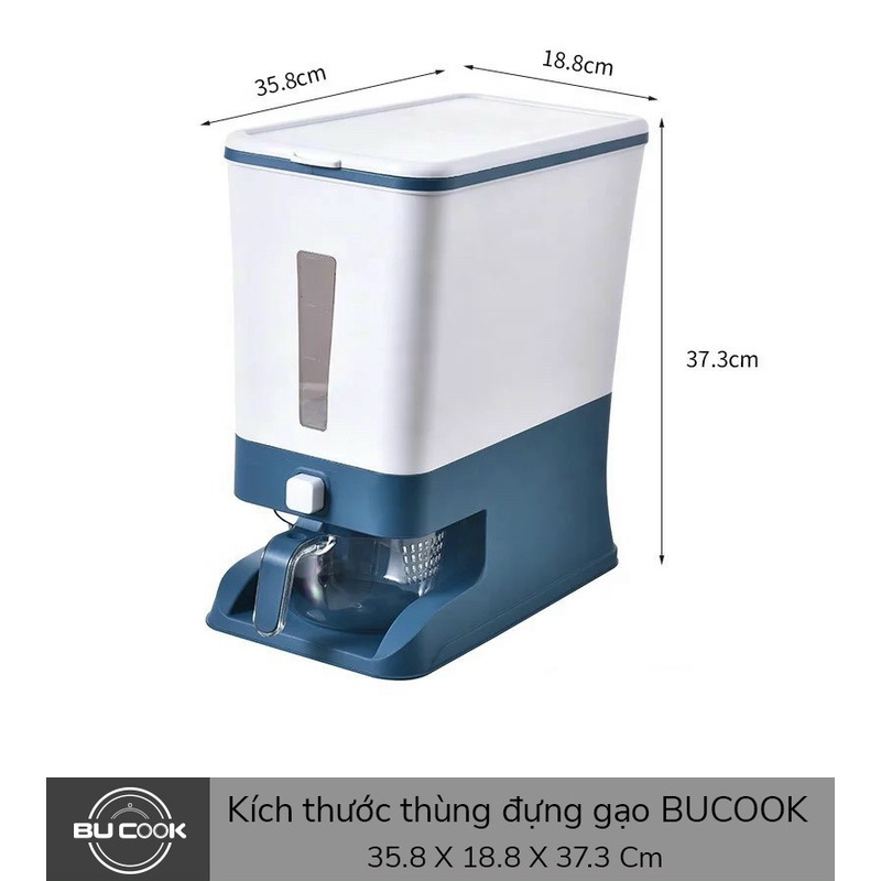 Thùng Đựng Gạo Thông Minh Dạng Gấp Gọn BUCOOK BNP068