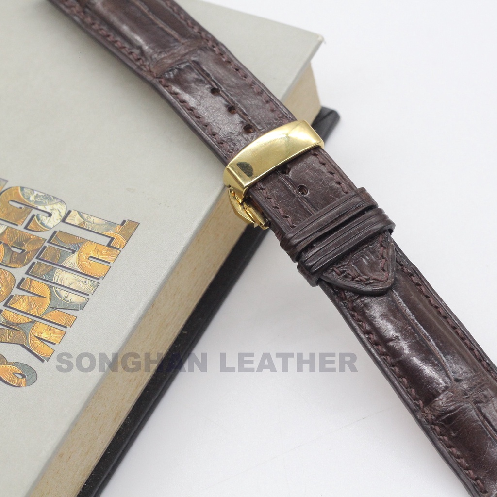 Dây Da Đồng Hồ Songhan Leather WT02.Dây Da Cá Sấu Kèm Khóa Bướm Gập Cao Cấp+Chốt thông minh dễ dàng lắp ráp.BH 6 Tháng