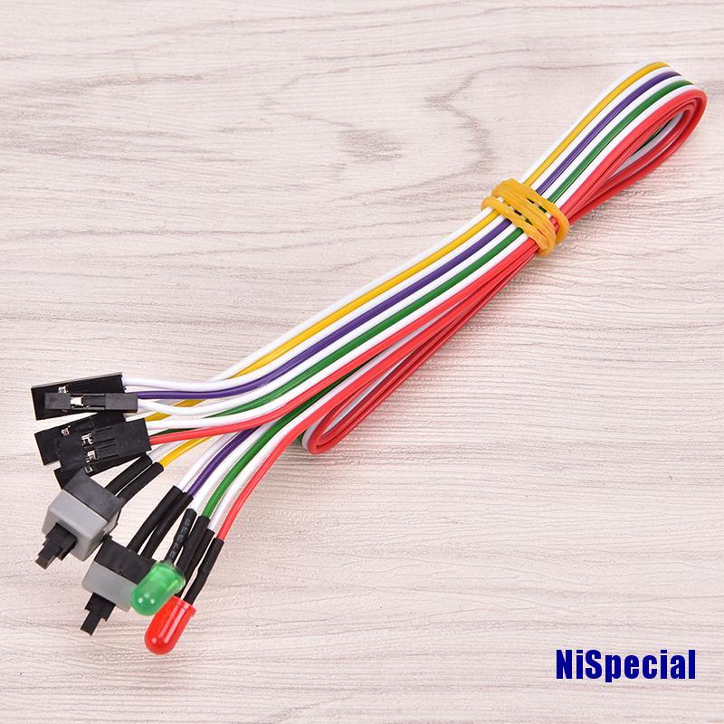 Cáp nguồn ATX PC 2 công tắc On/Off/Reset có đèn LED 68cm | BigBuy360 - bigbuy360.vn