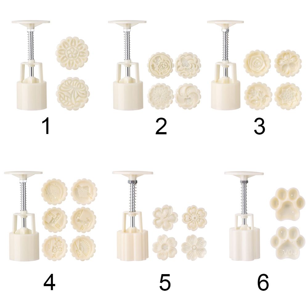 Khuôn Nhựa Nhấn Tay Ép Làm Bánh Trung Thu Hình Hoa Anh Đào/Mèo Sáng Tạo 50g DIY