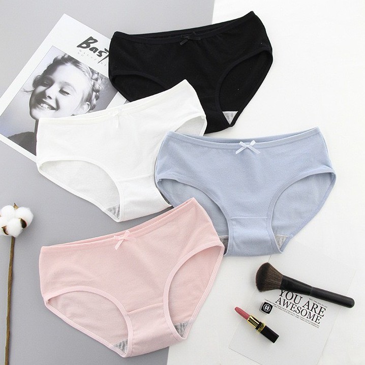 Quần lót nữ cotton kháng khuẩn màu trơn rẻ đẹp cao cấp nâng mông đơn giản DOLLY SECRET QL008