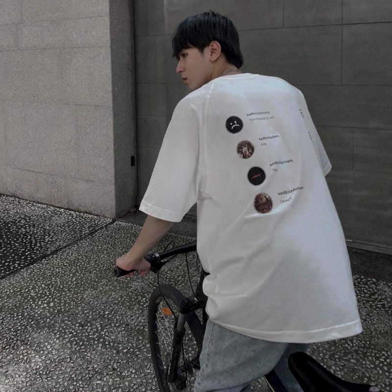 Áo Thun In Hình Sadboy Taram 2 Màu Đen - Trắng, Áo Phông Tay Lỡ Unisex Nam Nữ