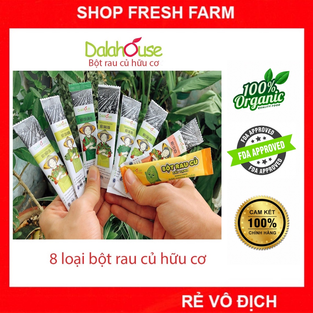 Bột rau củ sấy lạnh Dalahouse hữu cơ detox thải độc hoặc cho bé ăn dặm