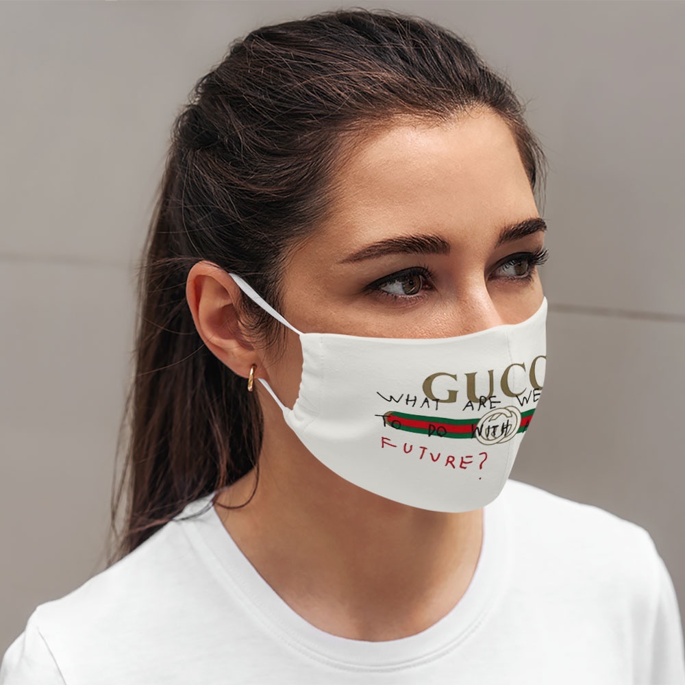 Khẩu Trang In Hình 3D Đẹp G.U.C.C.I_35 SoInk Vải Cotton 100%, Kháng Khuẩn, Không Đau Tai, Dễ Thở Dành cho Nam Nữ