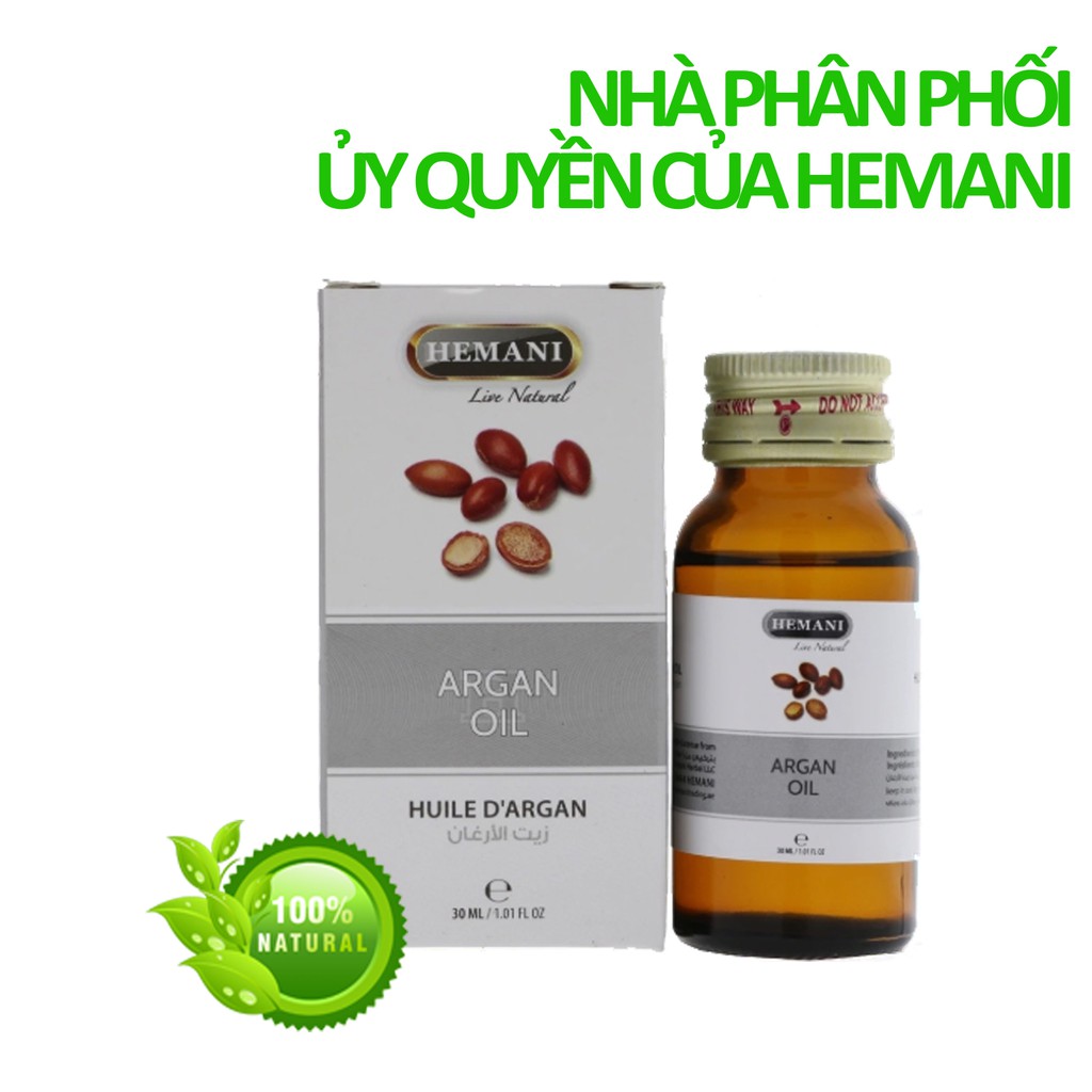 Dầu Argan nguyên chất Hemani Argan Oil 30 ml, giúp dưỡng ẩm cho da, môi và tóc | BigBuy360 - bigbuy360.vn