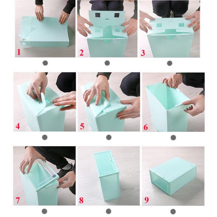 Hộp đựng giày trong suốt gấp gọn tiết kiệm không gian