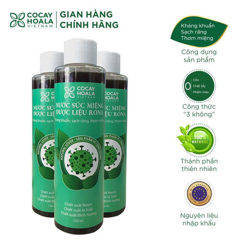 Nước súc miệng dược liệu Rona Cocayhoala (150ml)