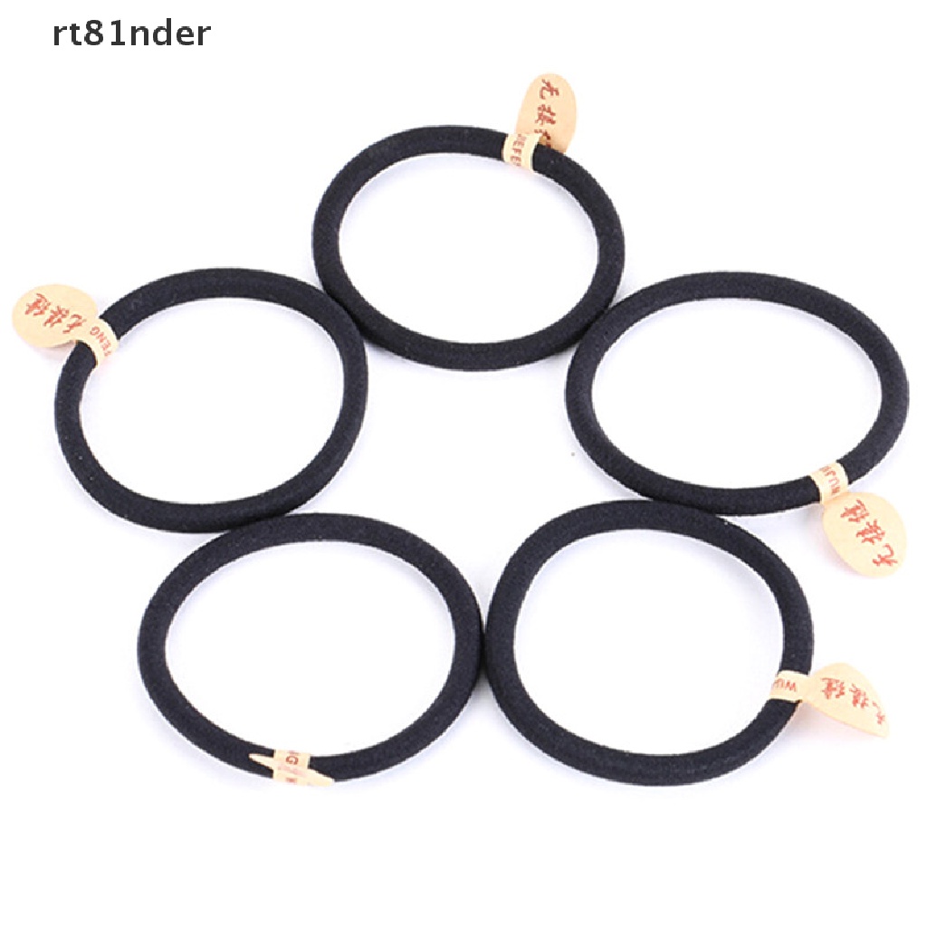 Set 10 Dây Cột Tóc Co Giãn Màu Đen Dày 4mm Dành Cho Nữ