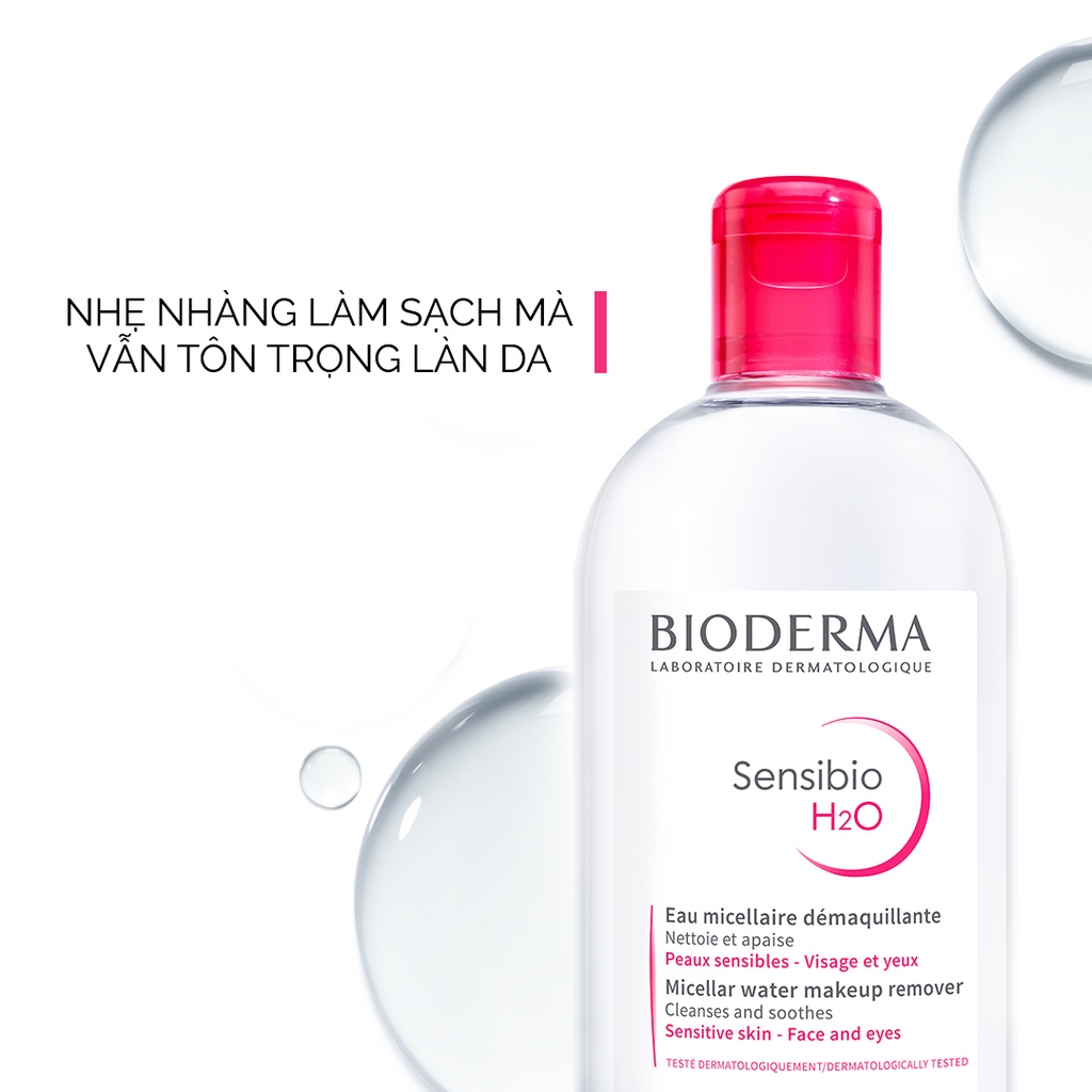 Nước tẩy trang Bioderma Sensibio H2O Hồng 100ml