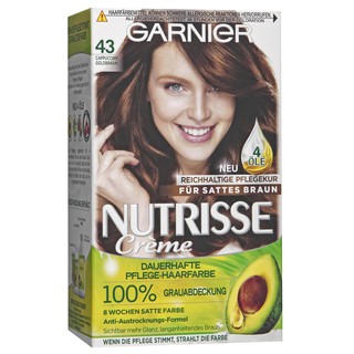 Nhuộm tóc Garnier Nutrisse Cappuccino 43 mầu vàng nâu