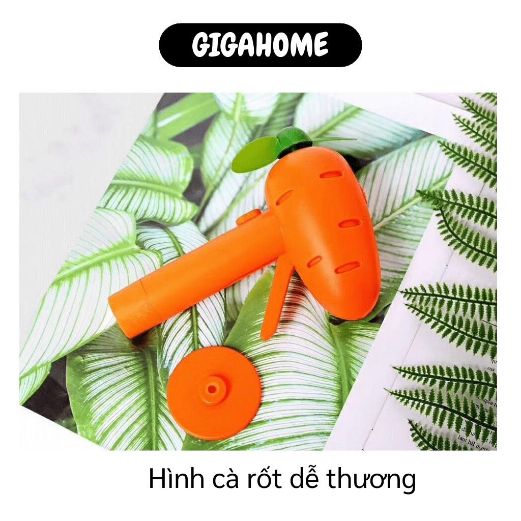 Quạt cầm tay   GIÁ VỐN  Quạt mini cầm tay hình cà rốt với hình thù dễ thương, cánh quạt mềm an toàn khi sử dụng 7050