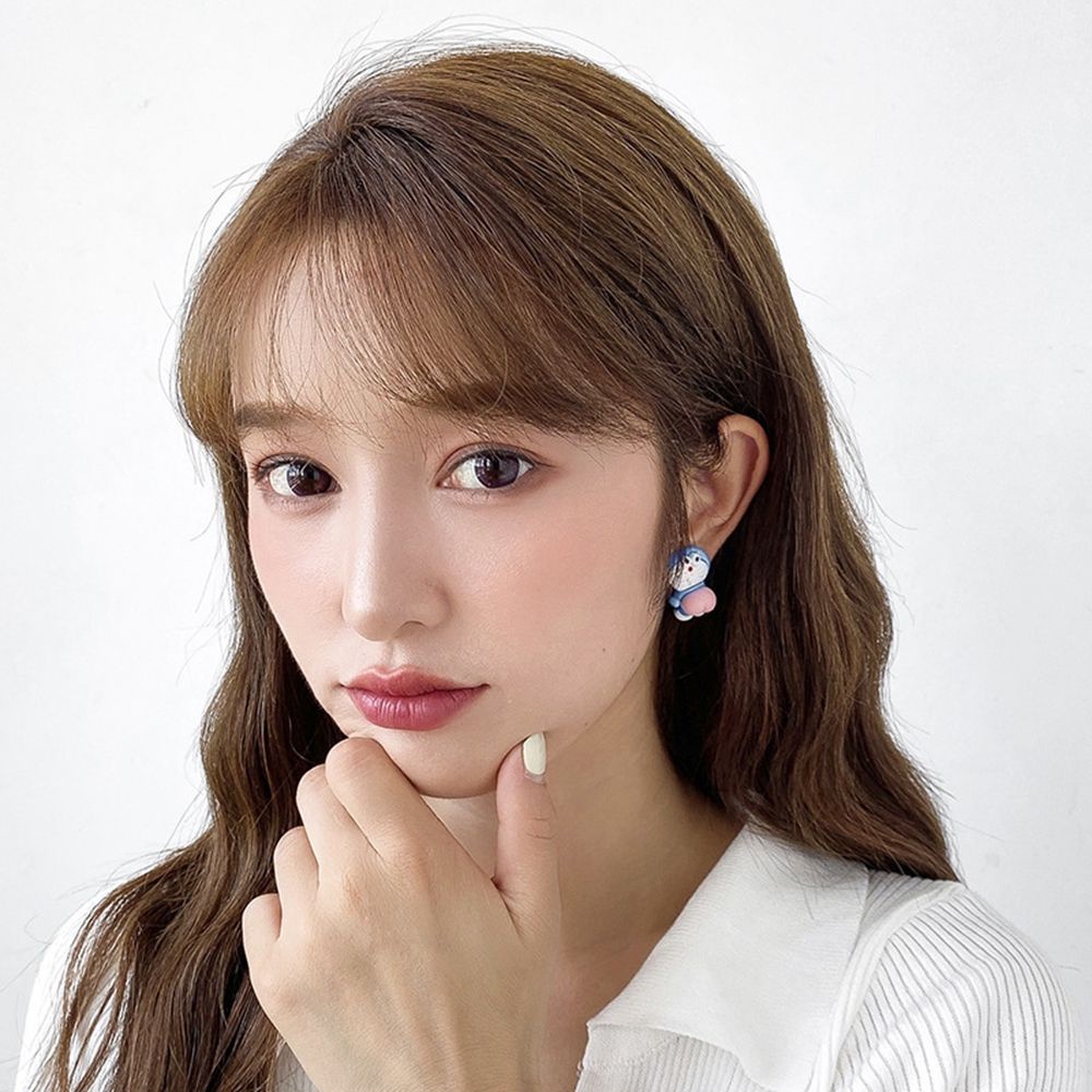 Bông tai hình mông hoạt hình Doremon Mickey bằng nhựa resin phong cách Hàn Quốc cho nữ