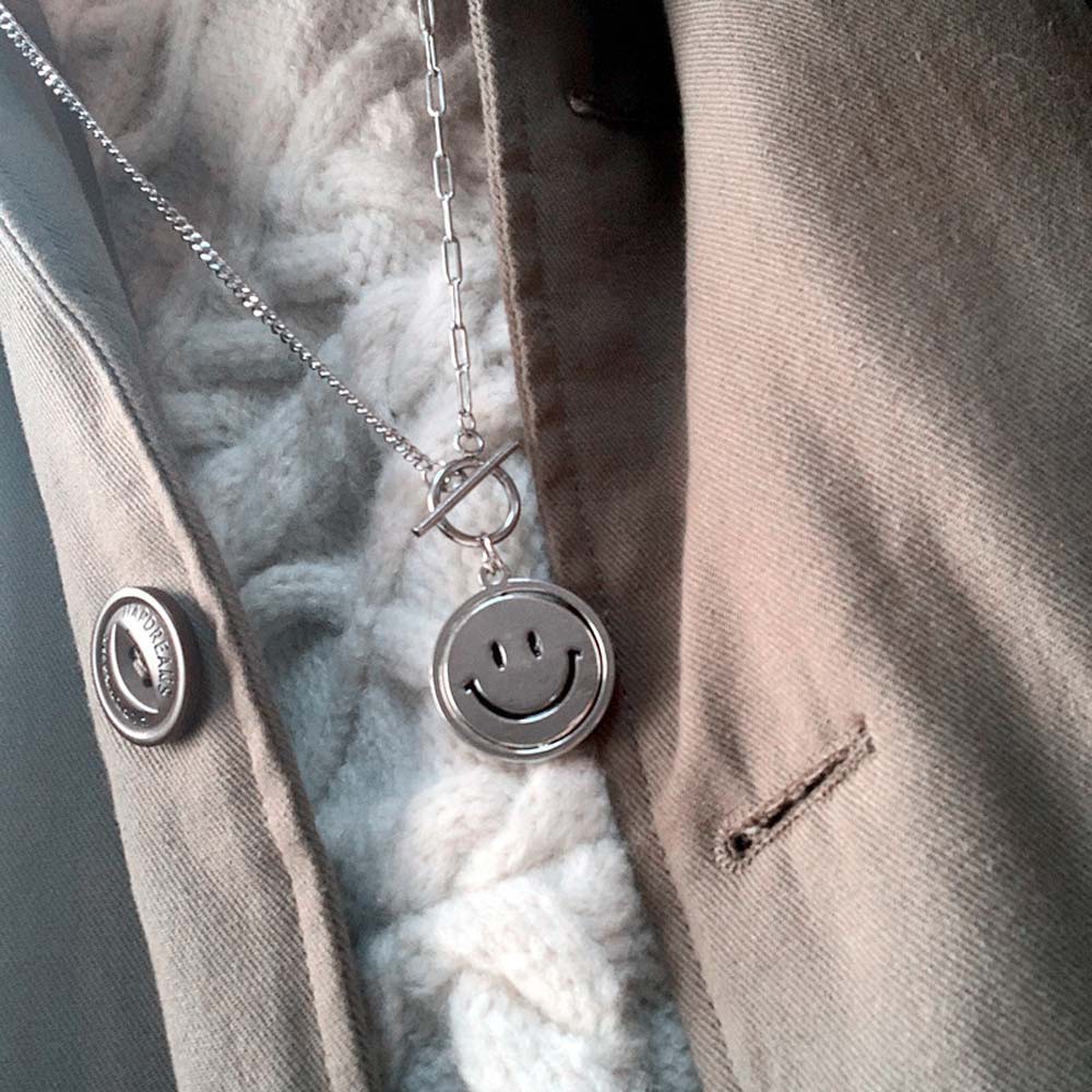 Vòng Cổ Choker Mặt Hình Mặt Cười Phong Cách Hip Hop Thời Trang Cho Nam Và Nữ