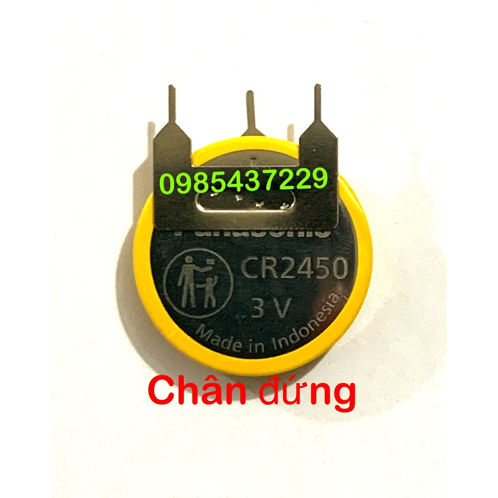 Pin nồi cơm Nhật Pana CR2450 3V hàn chân nằm Hoặc chân đứng