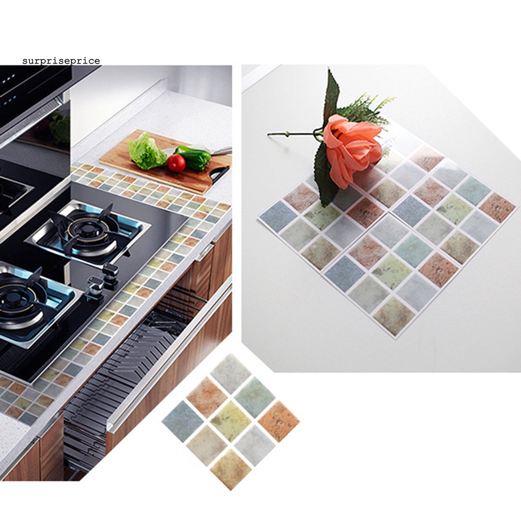 Bộ 20 Miếng Dán Tường Giả Gạch Bằng PVC Chống Ẩm Trang Trí Nhà Tắm DIY