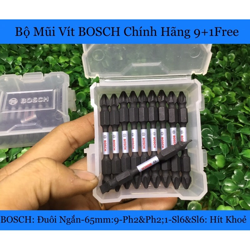 Bộ Mũi Vít BOSCH 9+1 Free Chính Hãng Có Từ