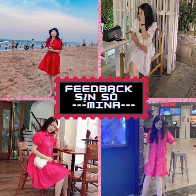 Váy babydoll dáng dài, tay phồng, cổ sơ mi vải thô mịn mát/ Đầm bầu babydoll trắng, hồng, nâu Hàn Quốc (sẵn/ ảnh thật) | BigBuy360 - bigbuy360.vn