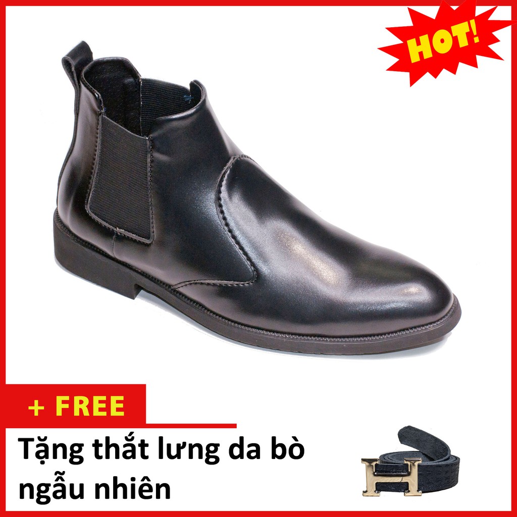 Giày Boot Nam AROTI Cao Cổ Chất Đẹp Cao Cấp,Đế Khâu Siêu Bền, Tăng Chiều Cao 3cm Form Hàn Màu Đen - CB520-NH(TL