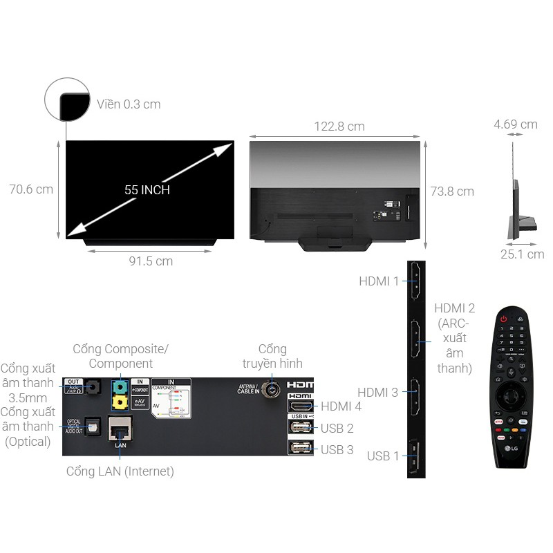 Tivi LG Smart Oled 4K 55 inch 55C9PTA ATV