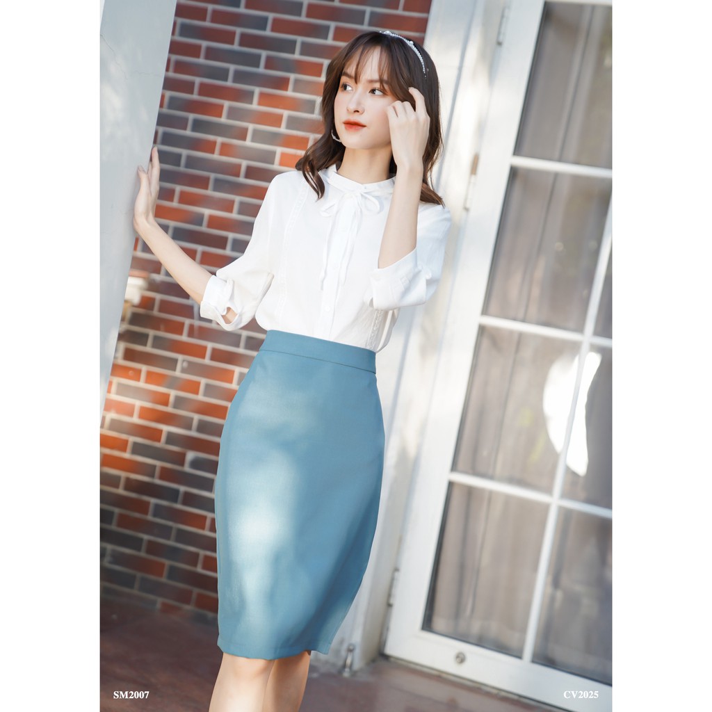 Áo sơ mi nữ trắng viền ren chạy dọc chất đũi thiết kế Bazzi tay lỡ - ẢNH THẬT TỰ CHỤP