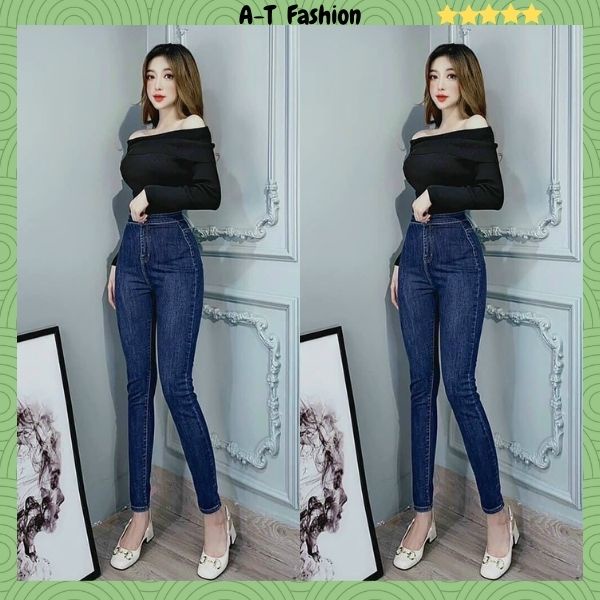 Quần jean nữ co giãn lưng cao siêu xinh, quần bò nữ cao cấp mẫu mới ôm dáng thời trang A-T Fashion - MQ509