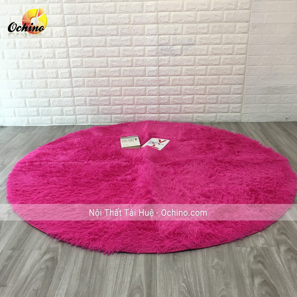Thảm Lông Xù Hình tròn trang trí và trải sàn Đường Kính 1m6