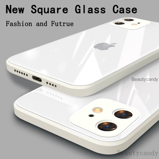 Ốp Điện Thoại Kính Cường Lực Viền Vuông Chống Va Đập Cho Iphone 12 6 X XS MAX XR 7 8 Plus