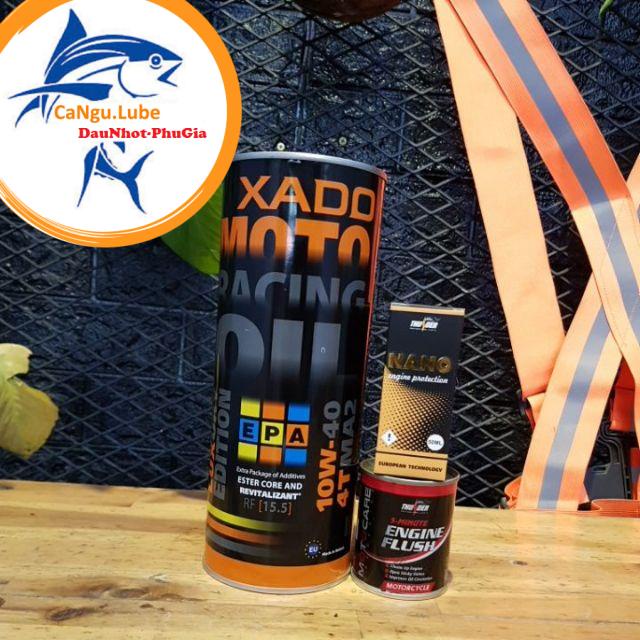 [Siêu khuyến mãi] nhớt xado racing 1L, nhớt cao cấp và phụ gia nano tặng kèm súc động cơ