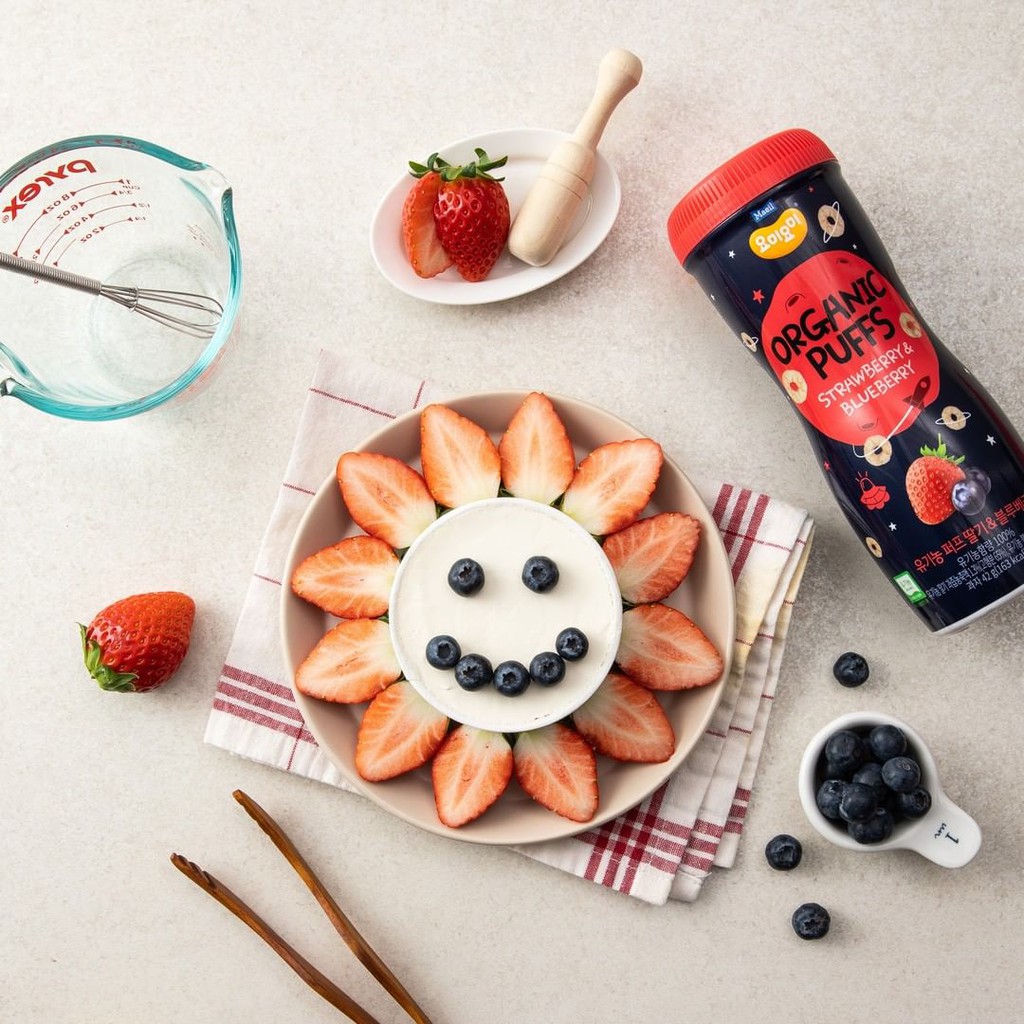 Bánh Ăn Dặm Hữu Cơ MAEIL Yommy Yommy Hàn Quốc Vị Dâu Tây Và Việt Quất, Bổ Sung Canxi Cho Bé