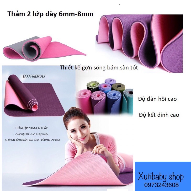 THẢM TẬP YOGA CHỐNG TRƠN TRƯỢT ĐỊNH TUYẾN 6MM