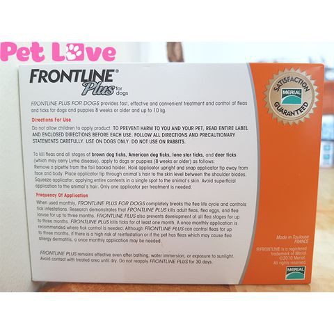 1 tuýp Frontline Plus nhỏ gáy diệt ve rận, bọ chét (chó &lt; 10kg)