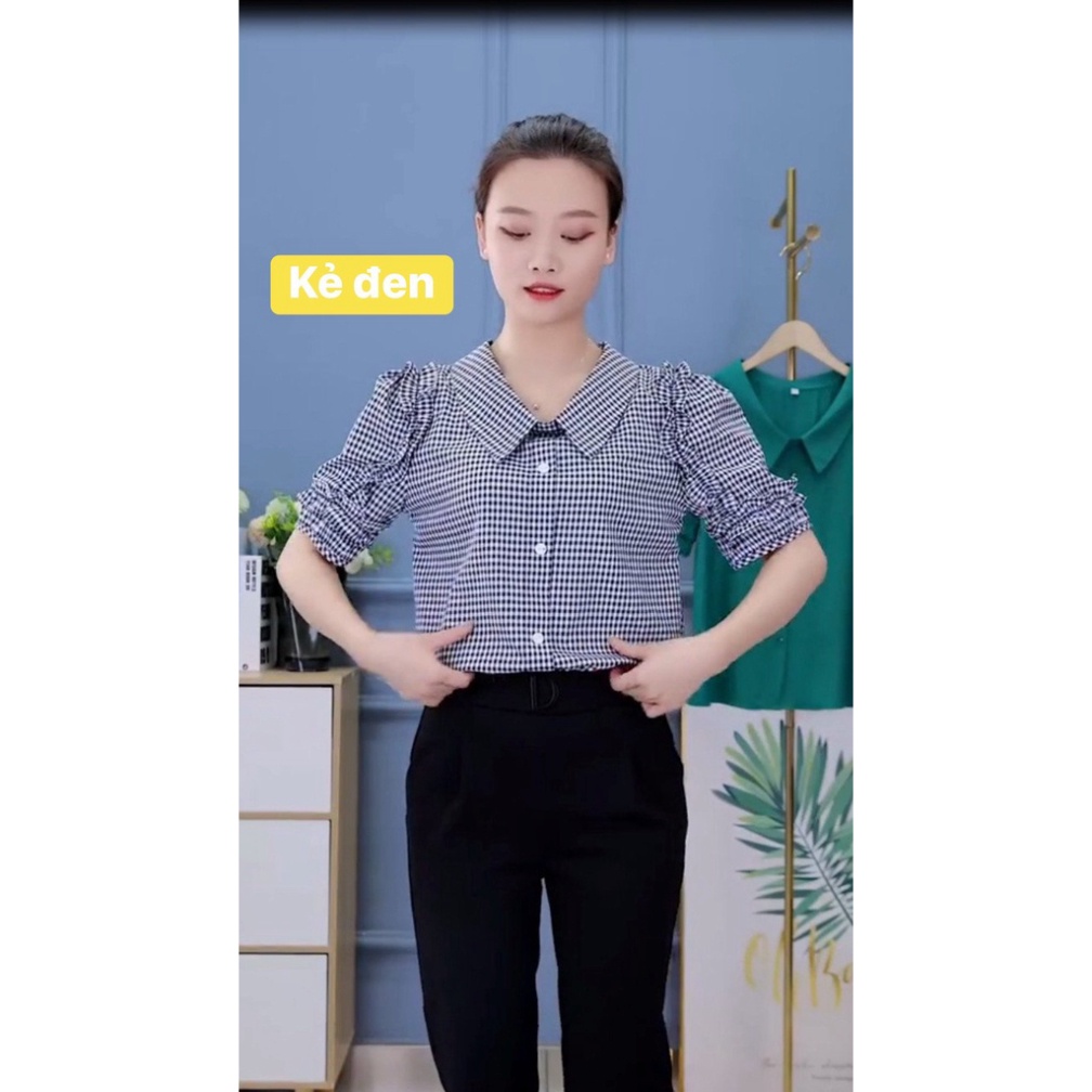 Áo Sơ Mi Nữ tay bồng, Áo kiểu nữ công sở thời trang chất vải đẹp không nhăn thoáng mát