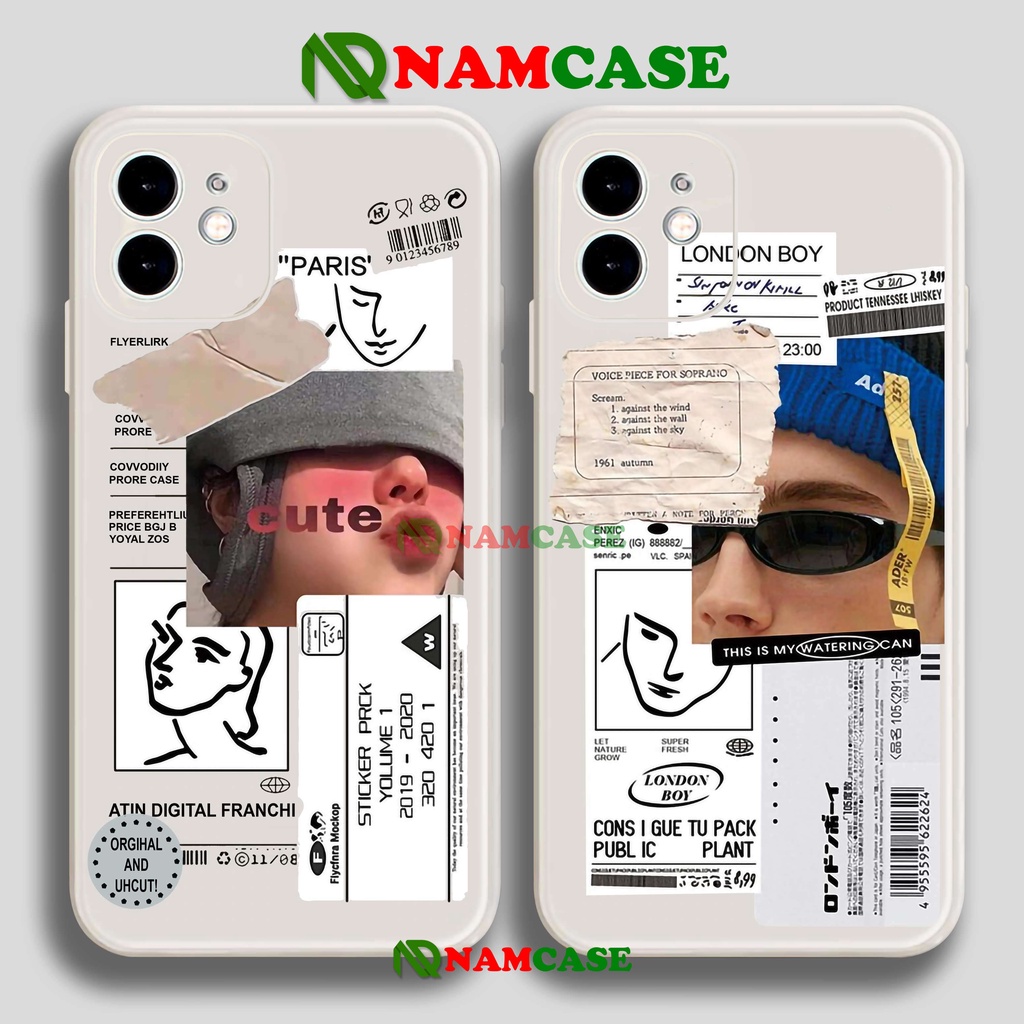 Ốp lưng iPhone cặp đôi cạnh viền vuông silicon dẻo cho iphone 6/6s/7/8/X/XS/XR/11/12/13 Pro Plus Max cute dễ thương