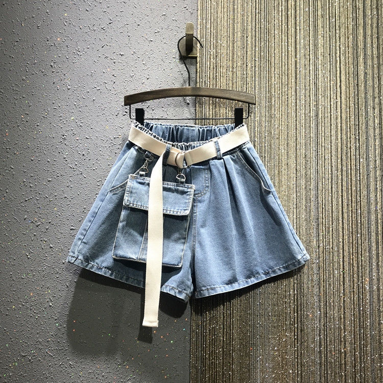 Quần Short Jeans Lưng Cao Ống Rộng Thời Trang Cho Nữ