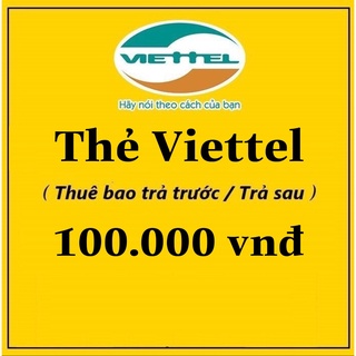 Nạp thẻ Viettel 100k