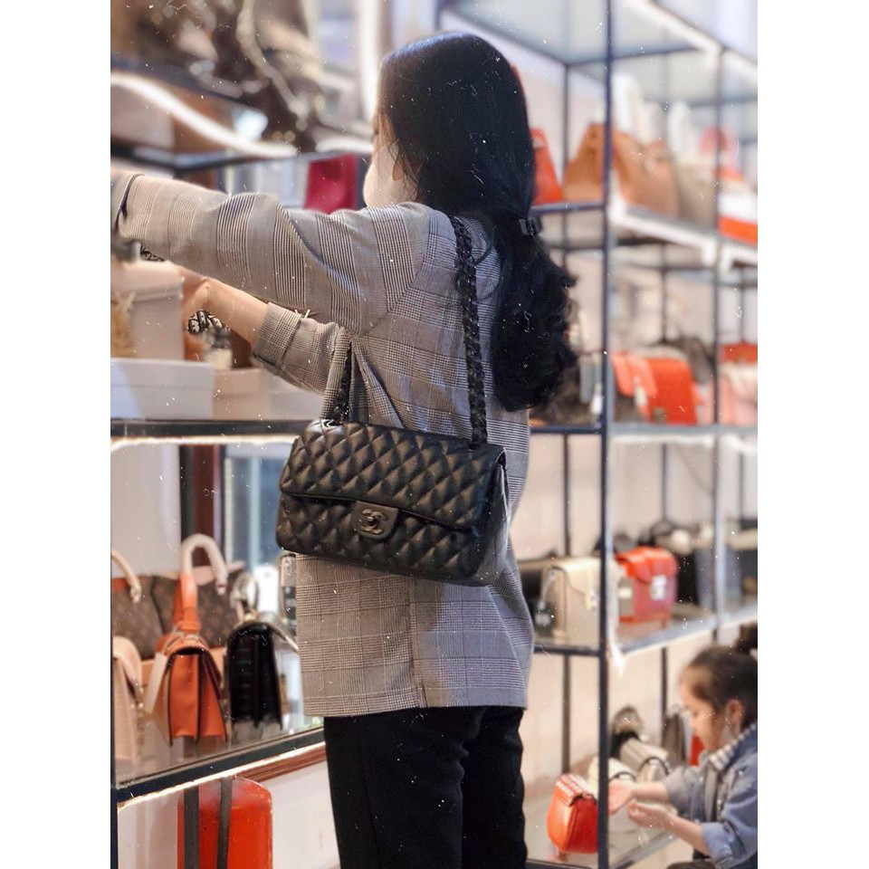 Túi 2 nắp trần trám da mềm sz 25 ( k hộp )