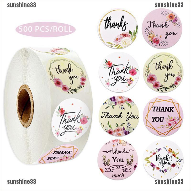 Cuộn 500 Miếng Dán Chữ Thank You Xinh Xắn