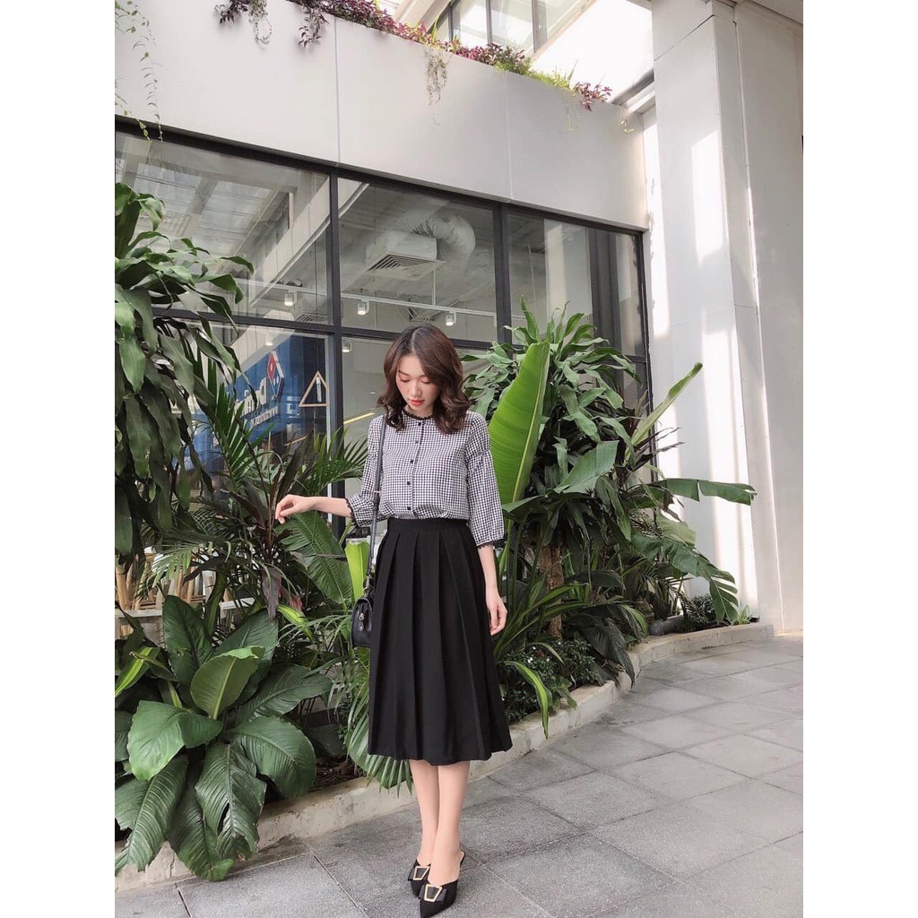 Chân Váy Công Sở Dài Qua Gối Chất Liệu Tuyết Mưa Mềm Mịn, Không Nhăn phù hợp đi làm (Hàng có sẵn) | BigBuy360 - bigbuy360.vn