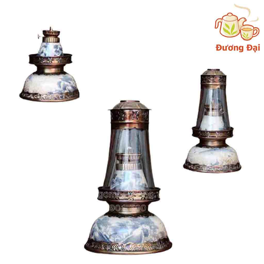 Đèn thờ dầu men rạn Bát Úp cổ Gốm Sứ Bát Tràng Đương Đại