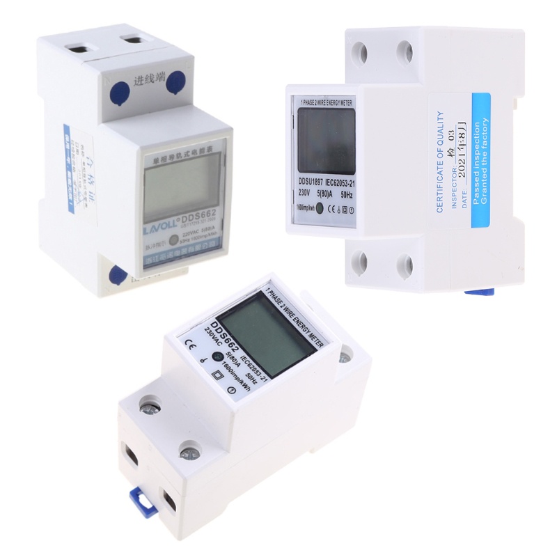 Thiết Bị Đo Công Suất Watt Màn Hình LCD Kỹ Thuật Số kWh 230V AC 50Hz Din